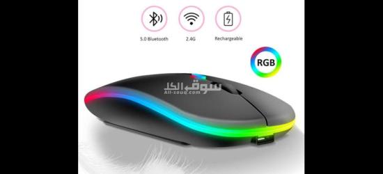 ماوس لاسلكي و بلوتوث قابل لإعادة الشحن موديل hp w10 - 2