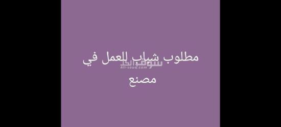 مطلوب شباب للعمل فى مصنع