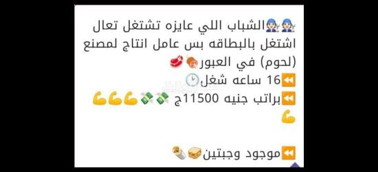 عامل إنتاج لمصنع لحوم