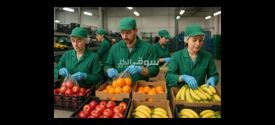 مطلوب عمال تعبئة وتغليف وفرز فواكه